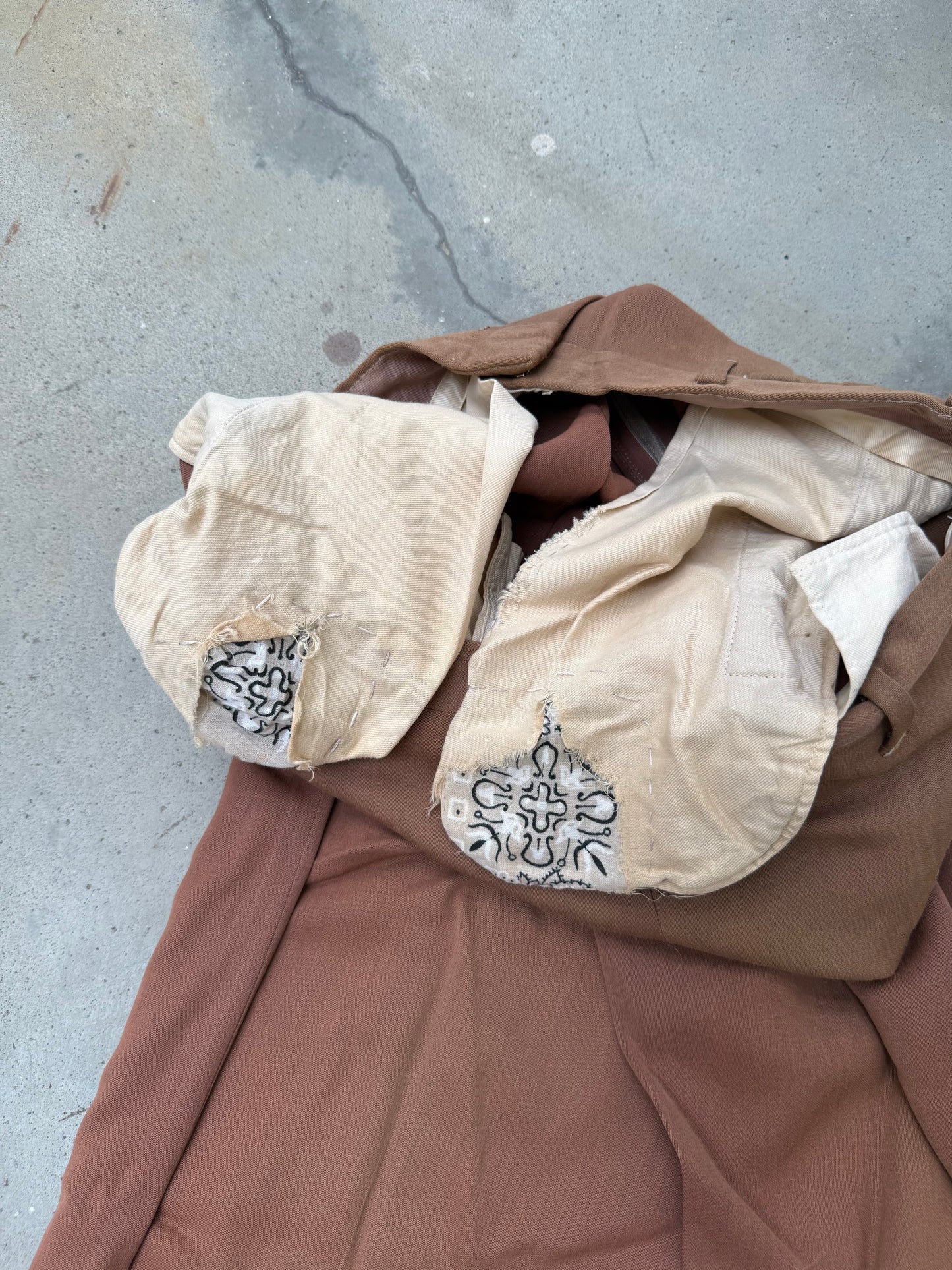 1960s Rust Gabardine Pleated Trousers - 30X29