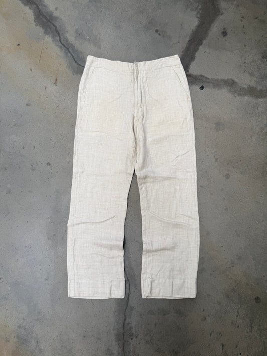 1970s Ivory Linen Pants - 31X29