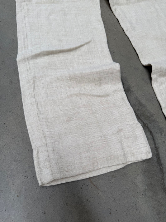 1970s Ivory Linen Pants - 31X29