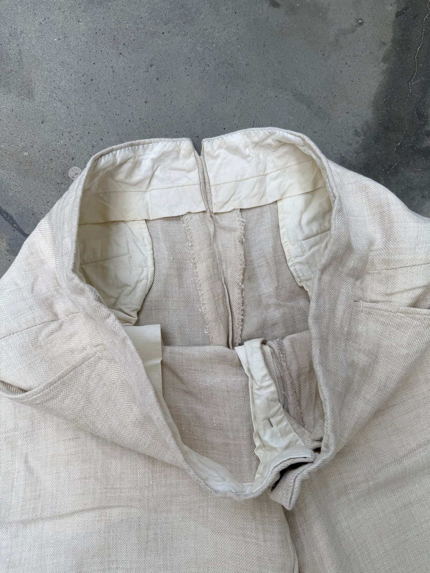 1970s Ivory Linen Pants - 31X29