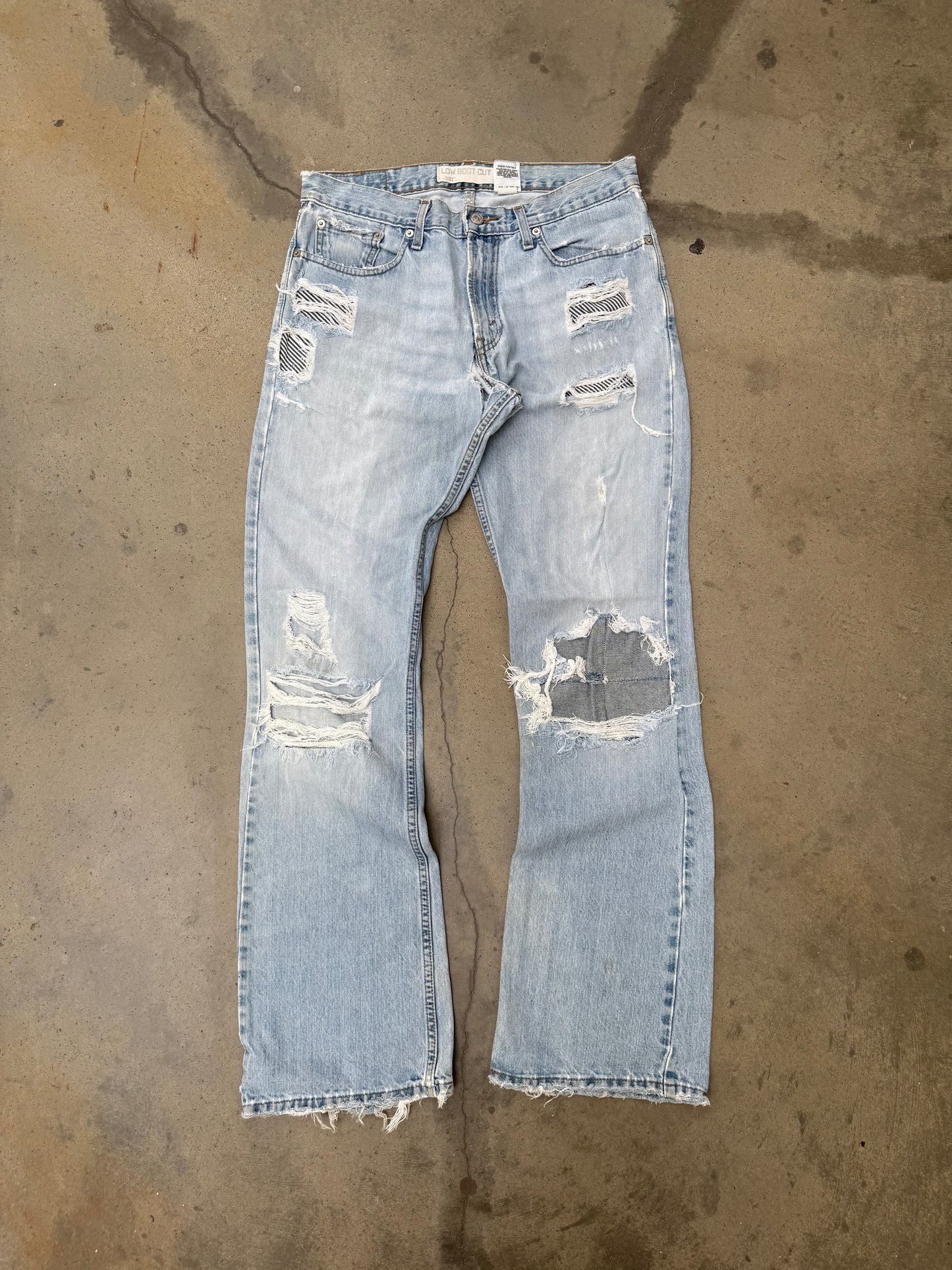 2000s Levis 527 Distressed & Repaired Bootcut Jeans - 32X34