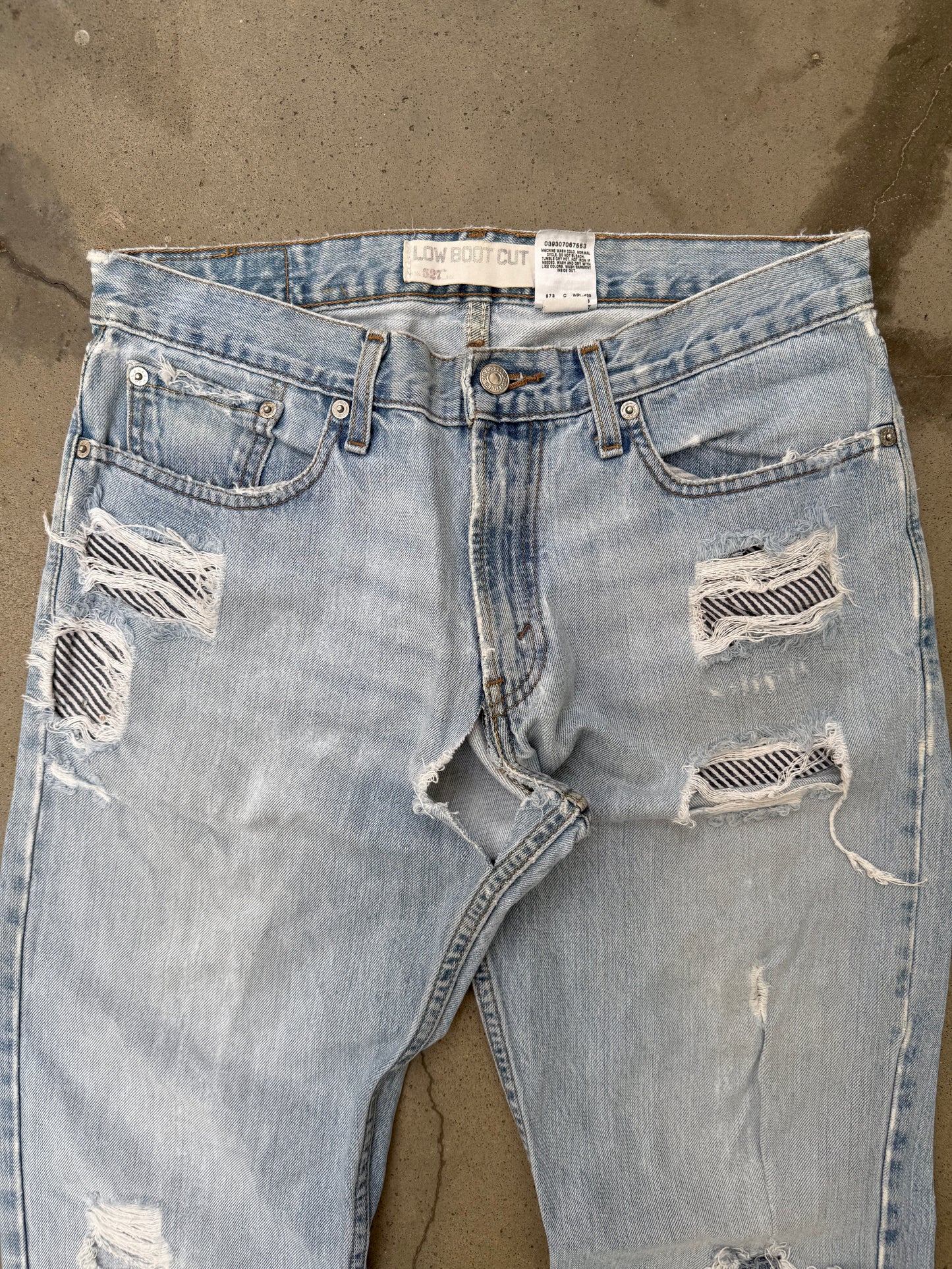 2000s Levis 527 Distressed & Repaired Bootcut Jeans - 32X34