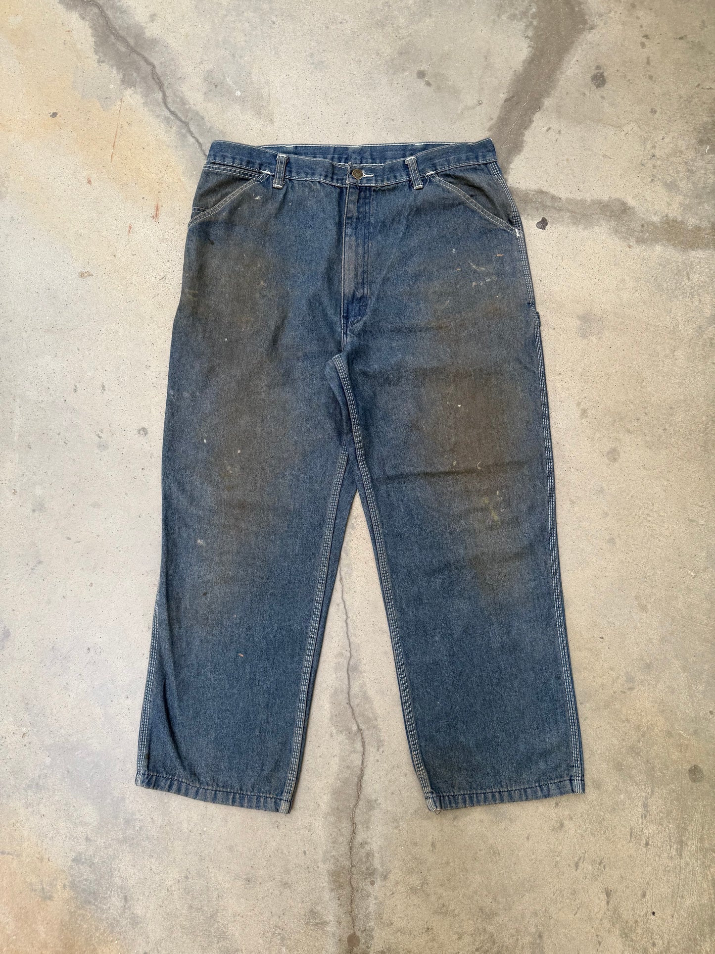 1980s Sears Dirty Mud Wash Carpenter Jeans - 36X28