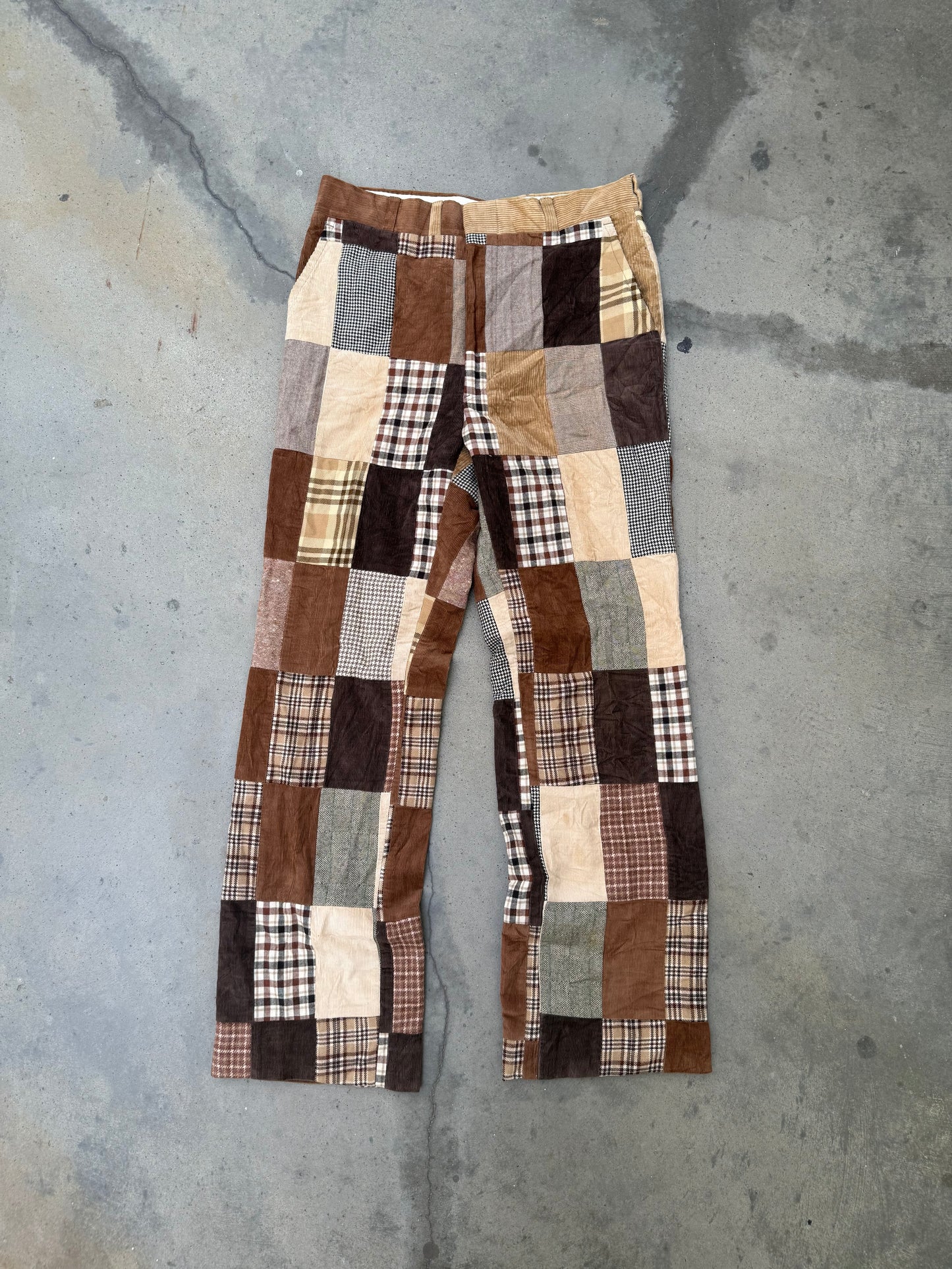 1970s Patchwork Pattern Pants - 32X31