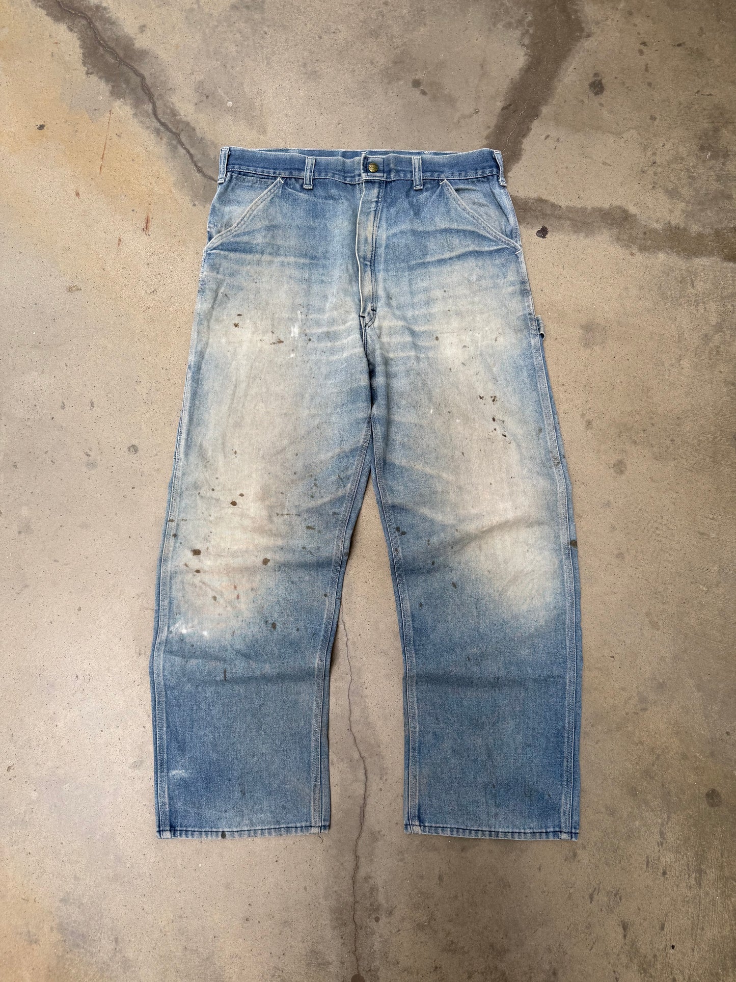 1980s Sears Faded & Dirty Carpenter Jeans - 34X29
