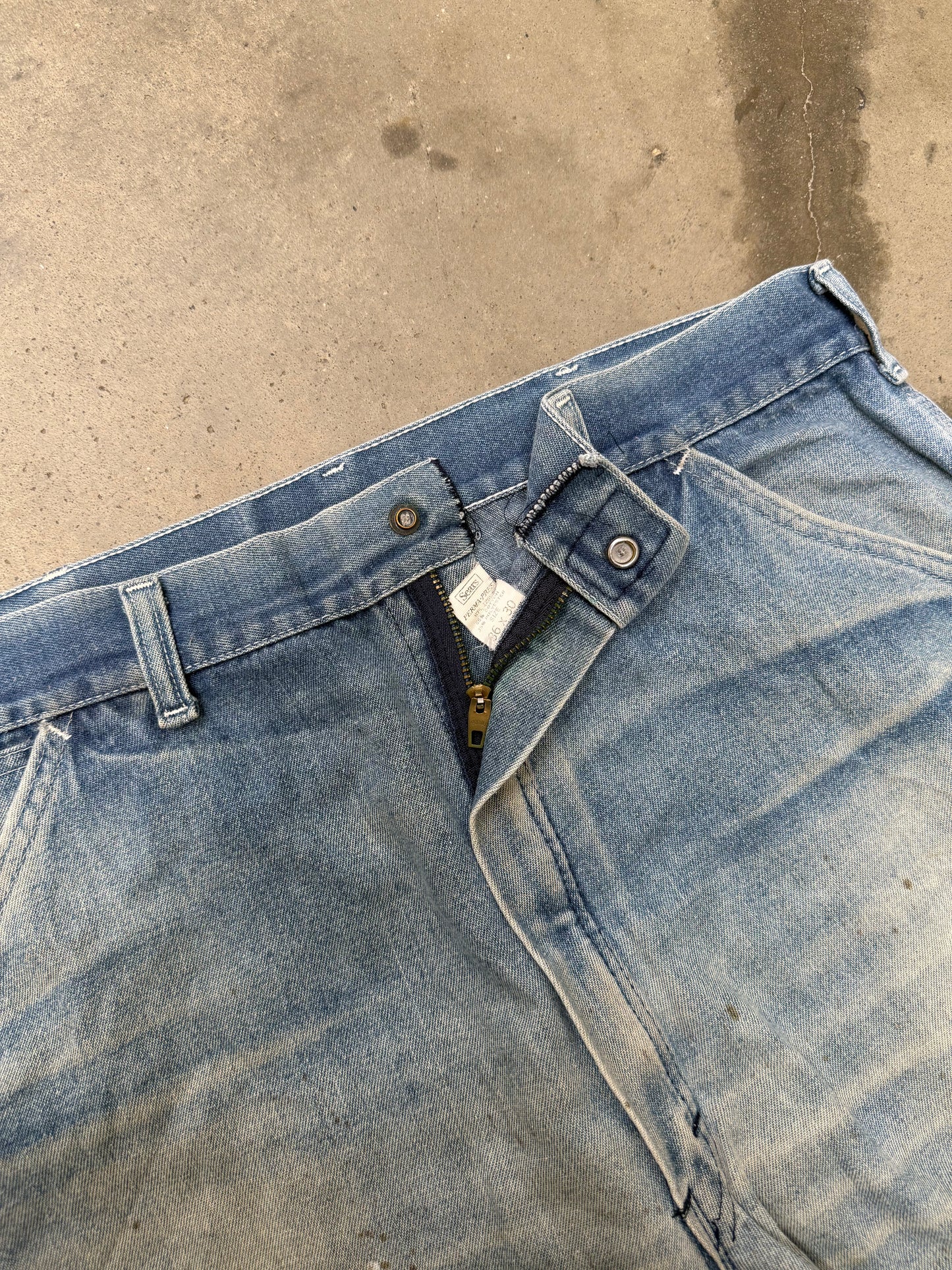 1980s Sears Faded & Dirty Carpenter Jeans - 34X29