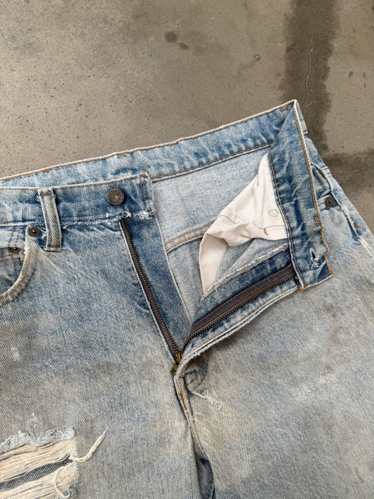 1970s Levis 517 Distressed & Faded Bootcut Jeans - 32X31