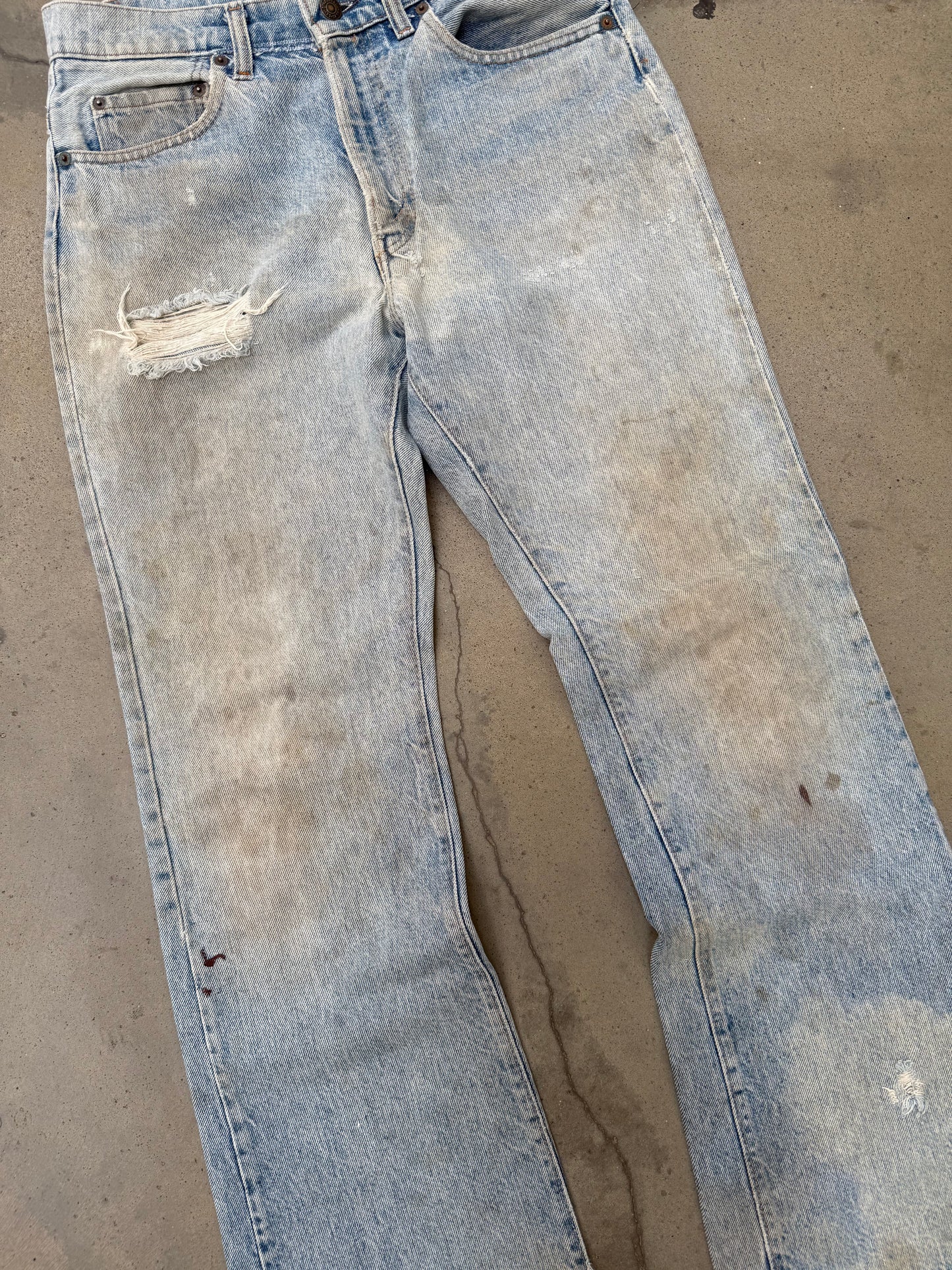 1970s Levis 517 Distressed & Faded Bootcut Jeans - 32X31
