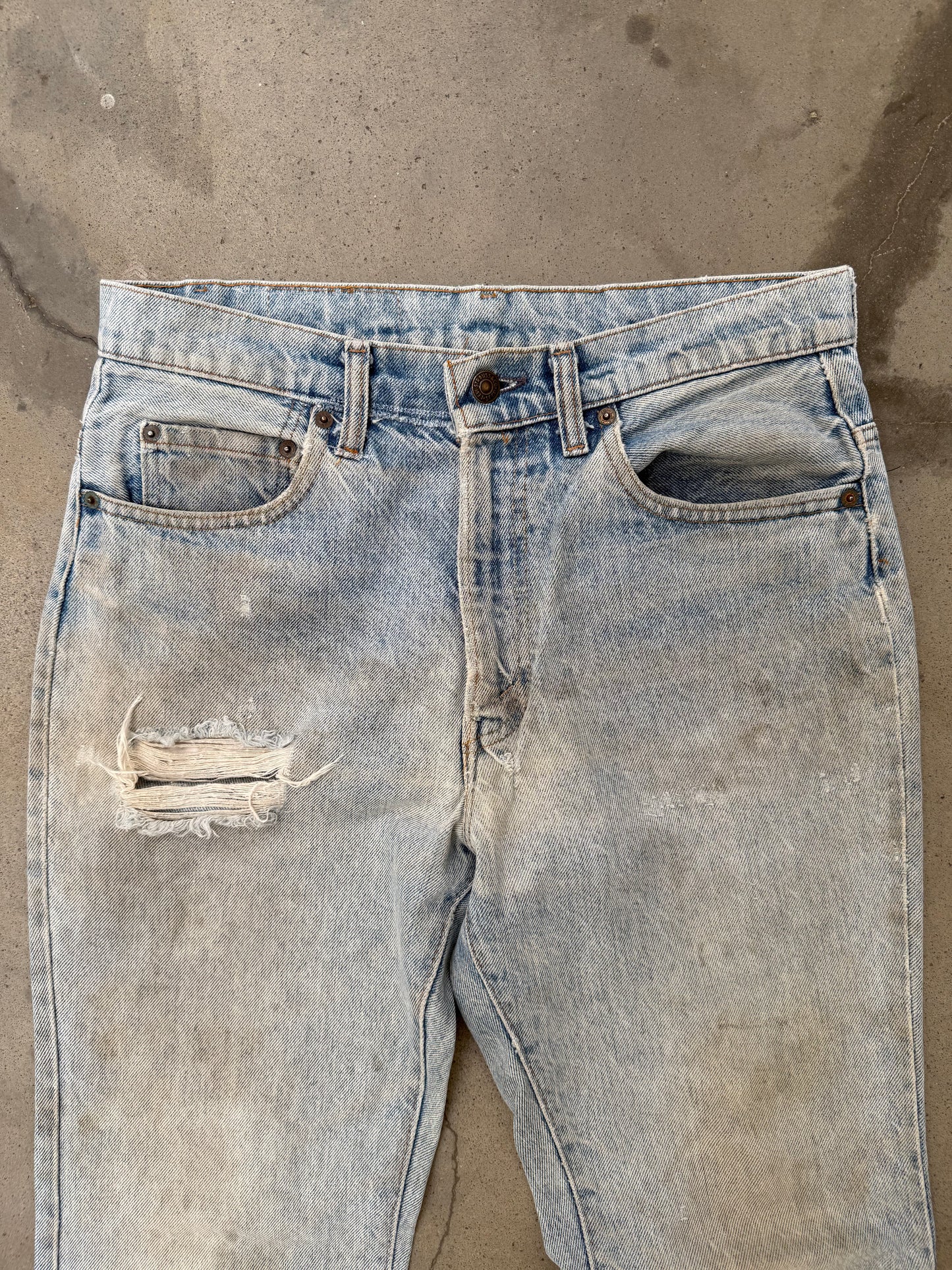 1970s Levis 517 Distressed & Faded Bootcut Jeans - 32X31