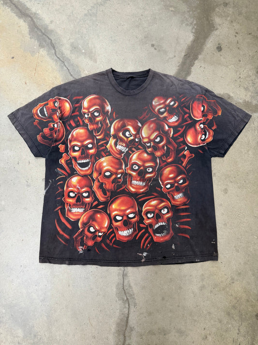 1990s Faded Skull AOP Tee - XXL