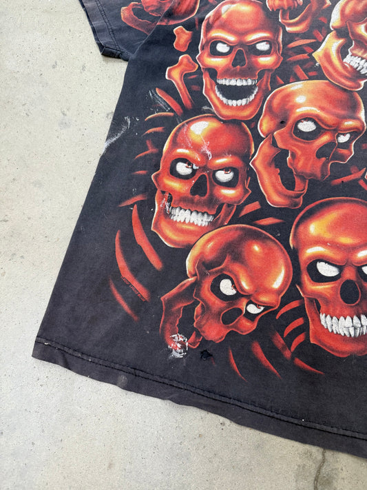 1990s Faded Skull AOP Tee - XXL