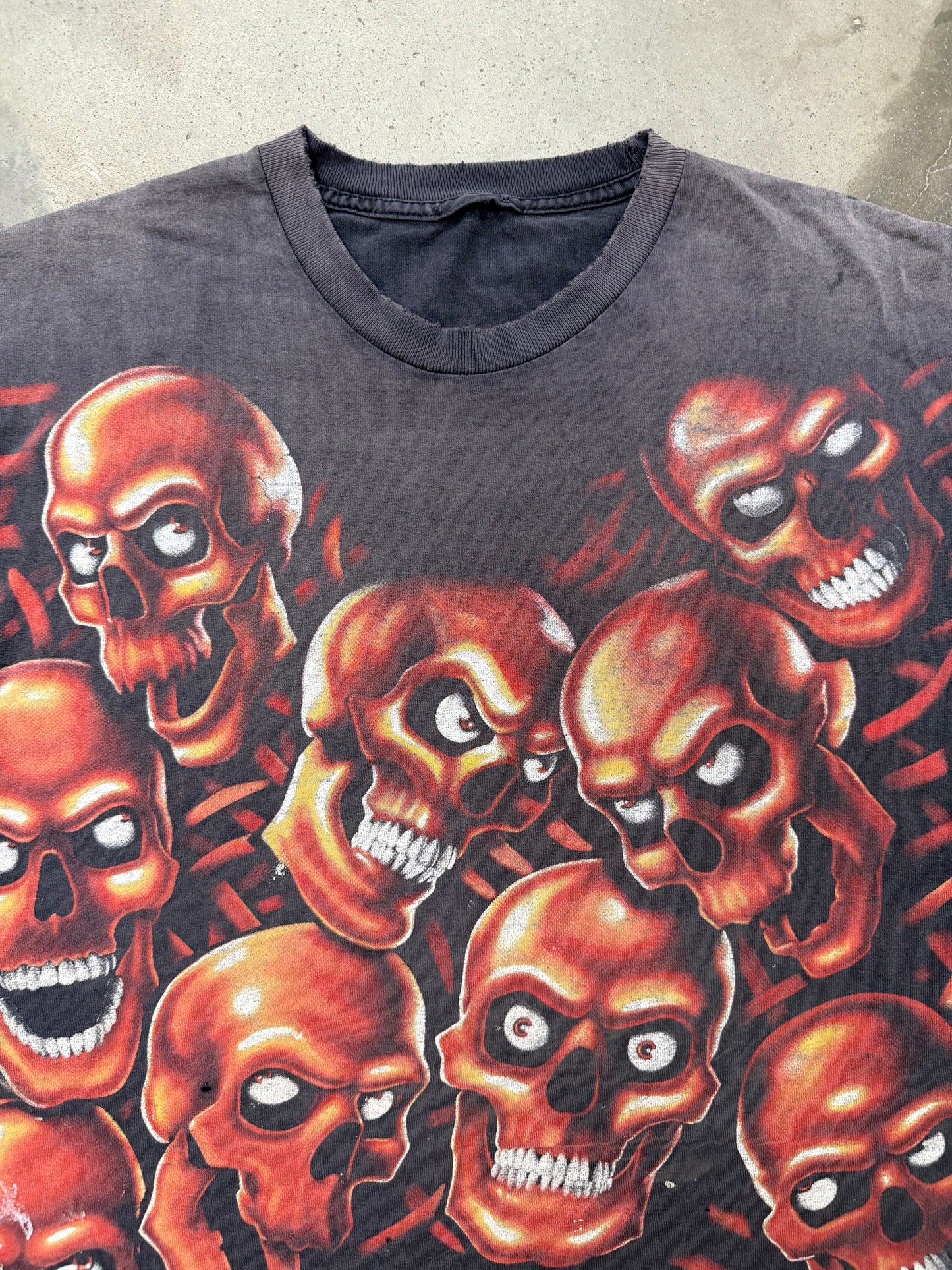 1990s Faded Skull AOP Tee - XXL