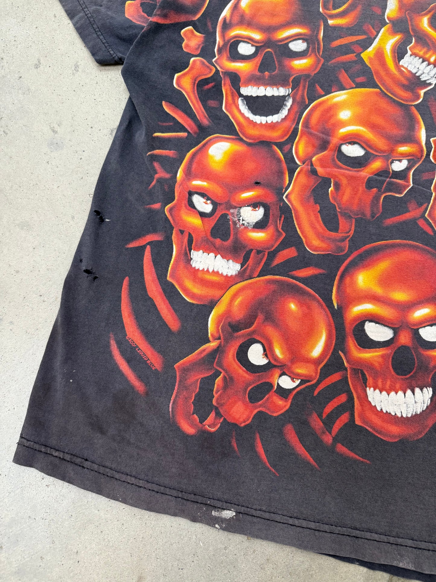 1990s Faded Skull AOP Tee - XXL