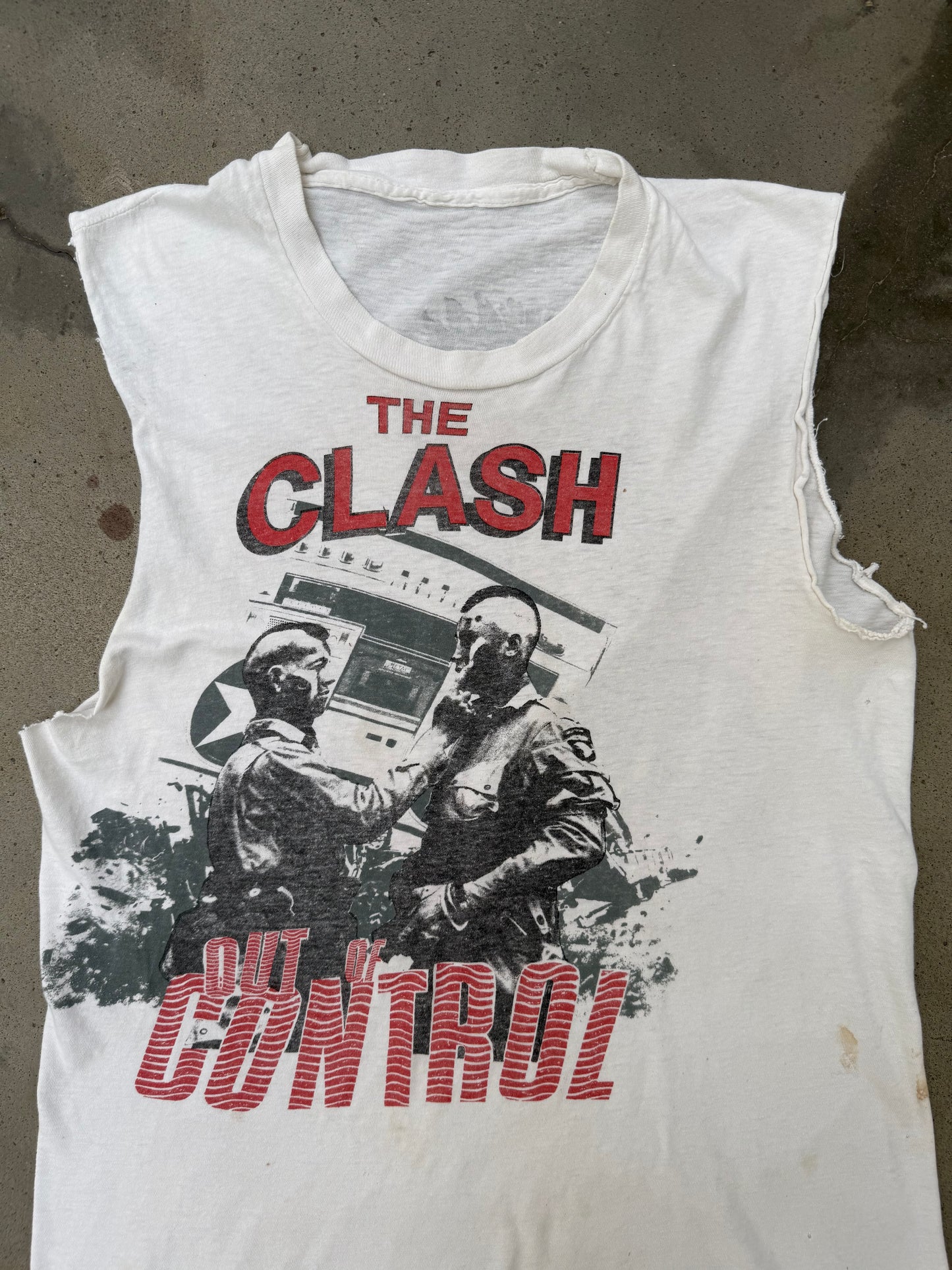 1980s The Clash Out Of Control Chopped Band Tee - M