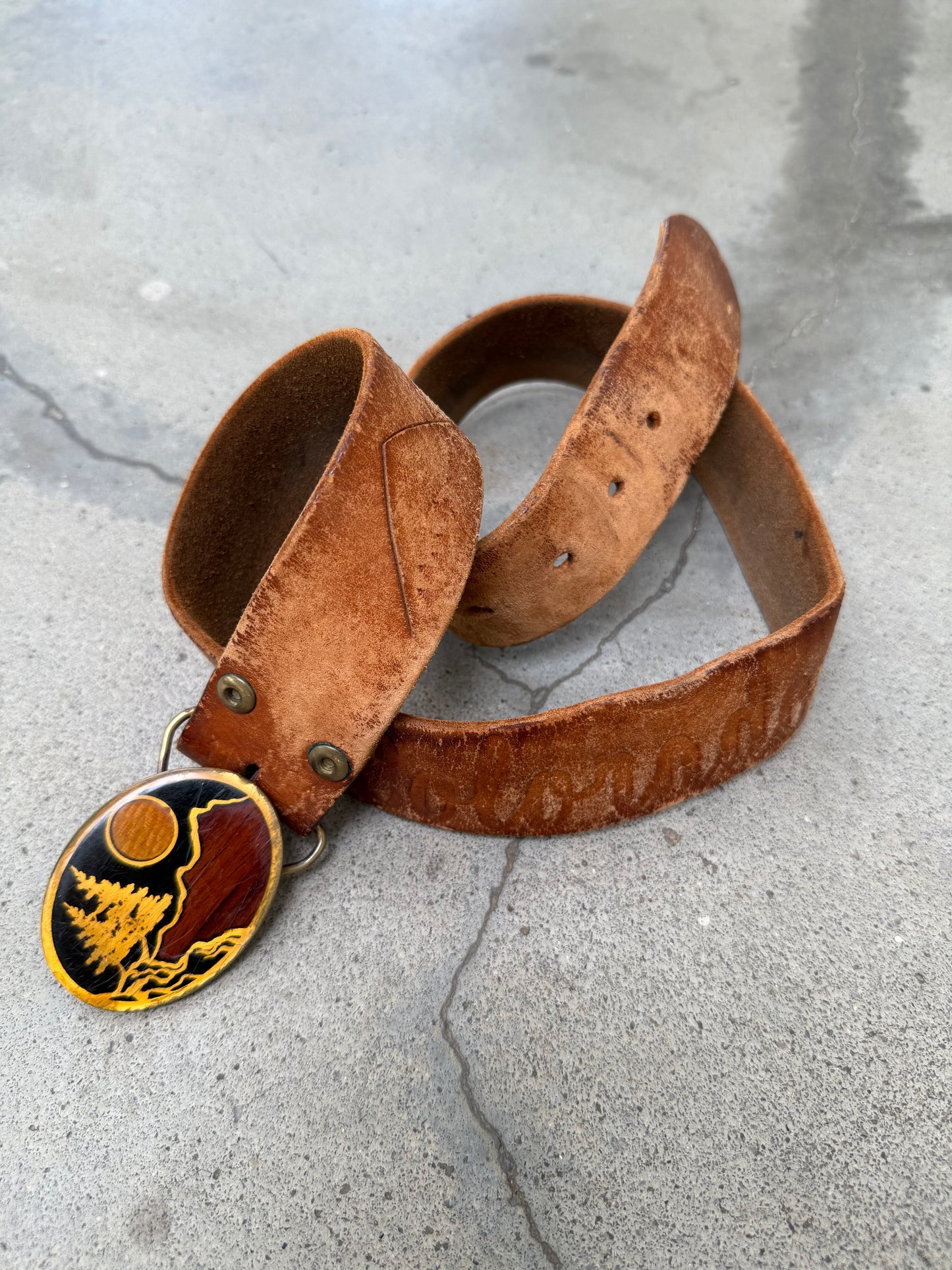 1970s Leather Colorado Belt - 30