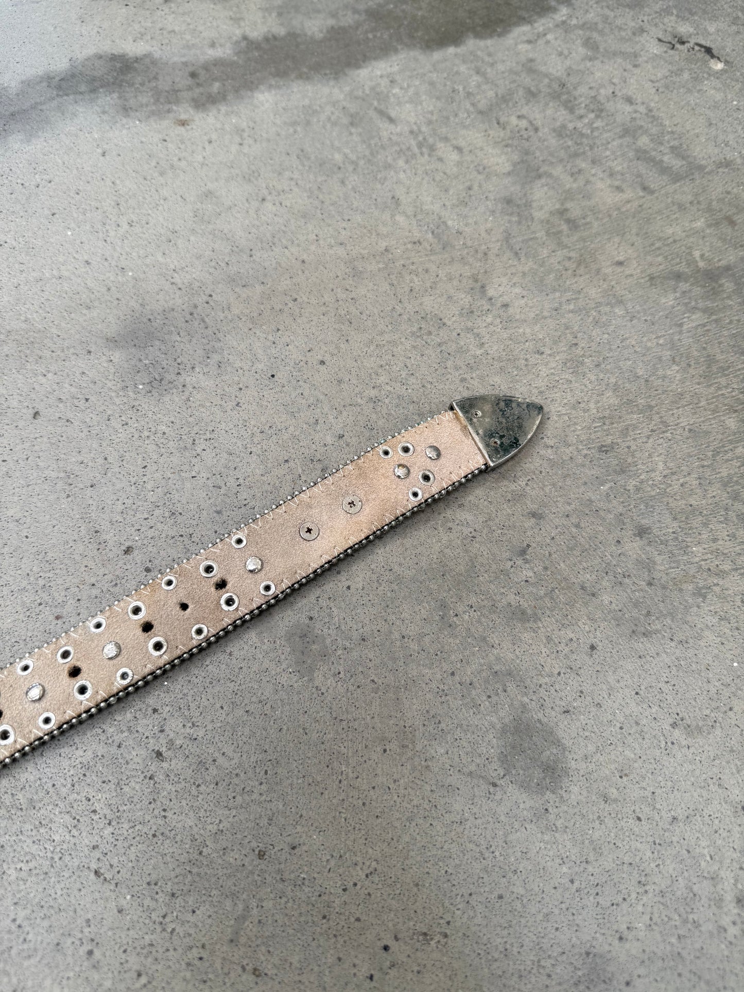 2000s Zebra Fur Studded Gem Belt - 26"