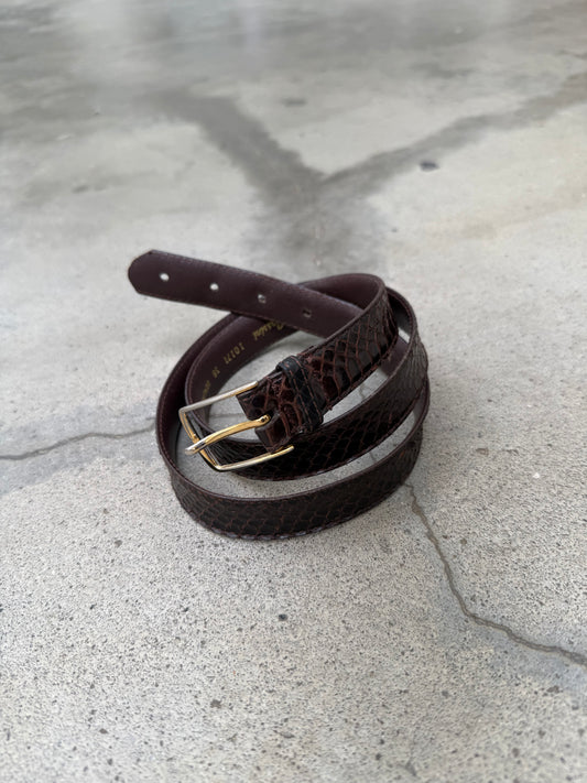2000s Distressed Croc Skin Belt - 30"