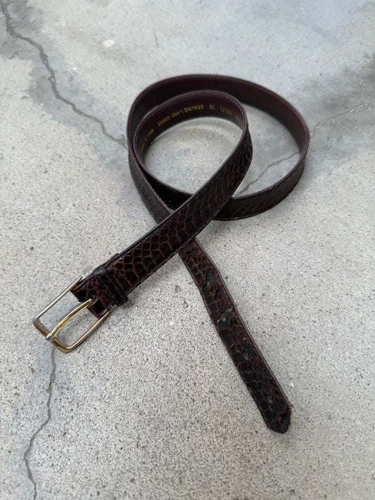 2000s Distressed Croc Skin Belt - 30"