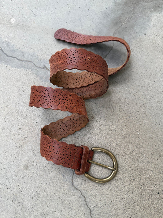 2000s Fossil Leather Belt - 34"