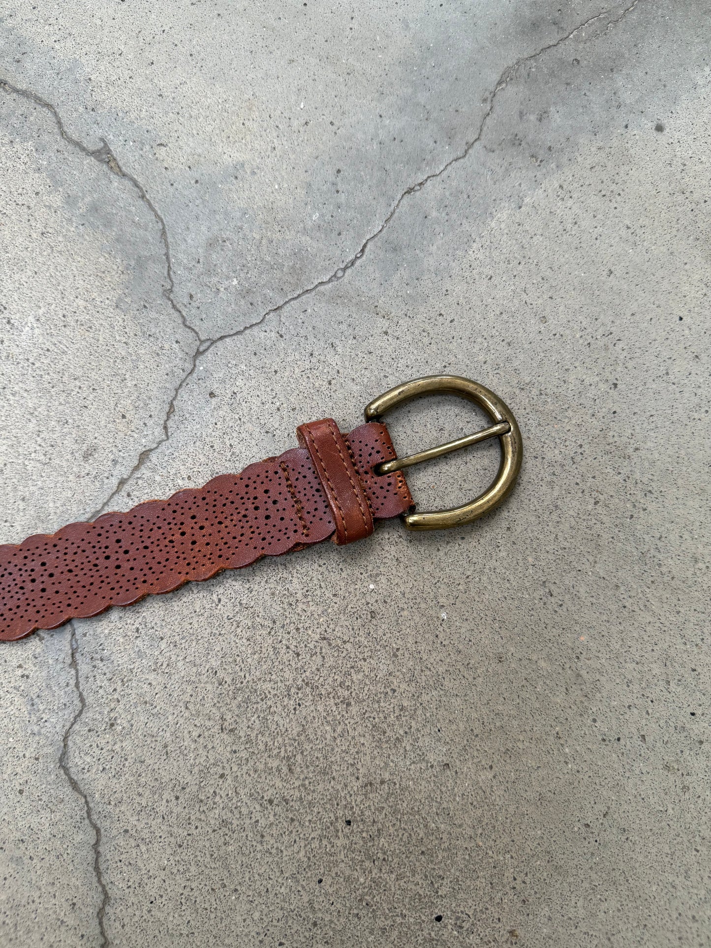 2000s Fossil Leather Belt - 34"