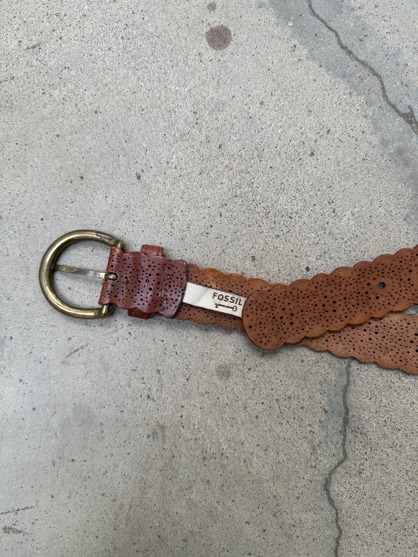 2000s Fossil Leather Belt - 34"