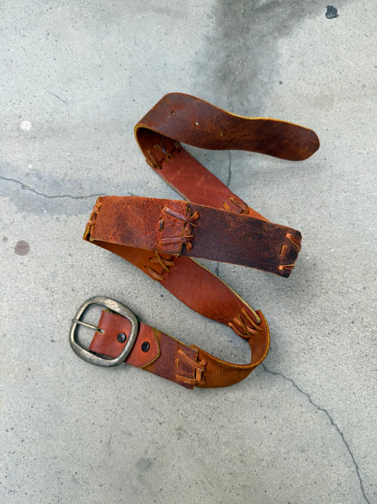 1990s Woven Layered Leather Belt - 36