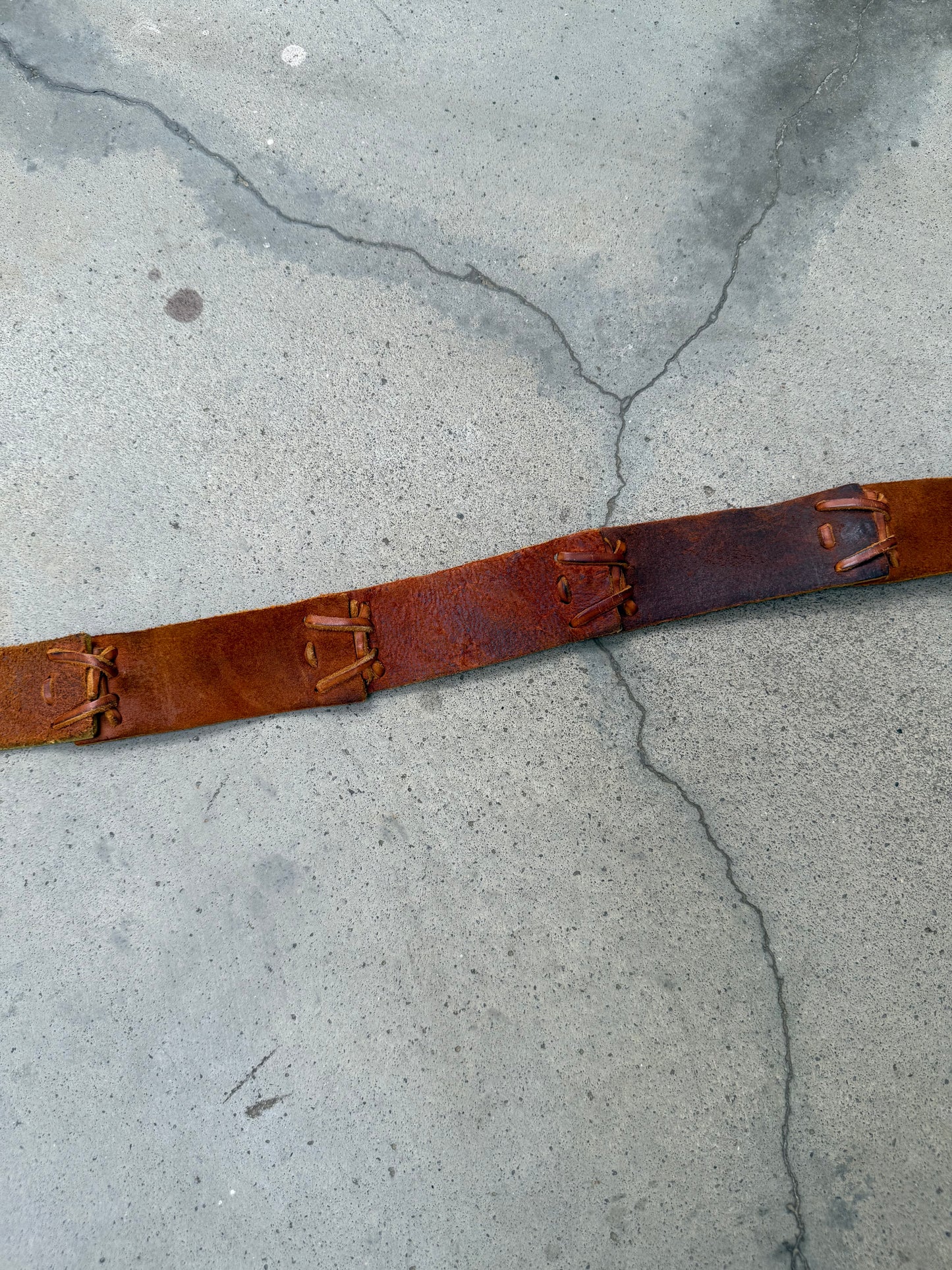 1990s Woven Layered Leather Belt - 36