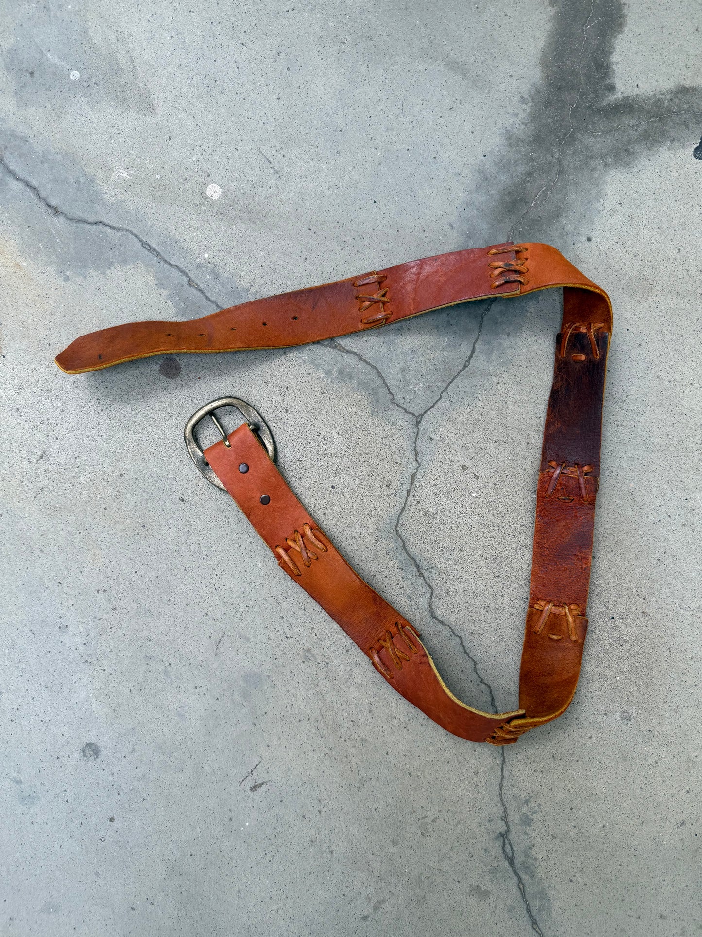 1990s Woven Layered Leather Belt - 36