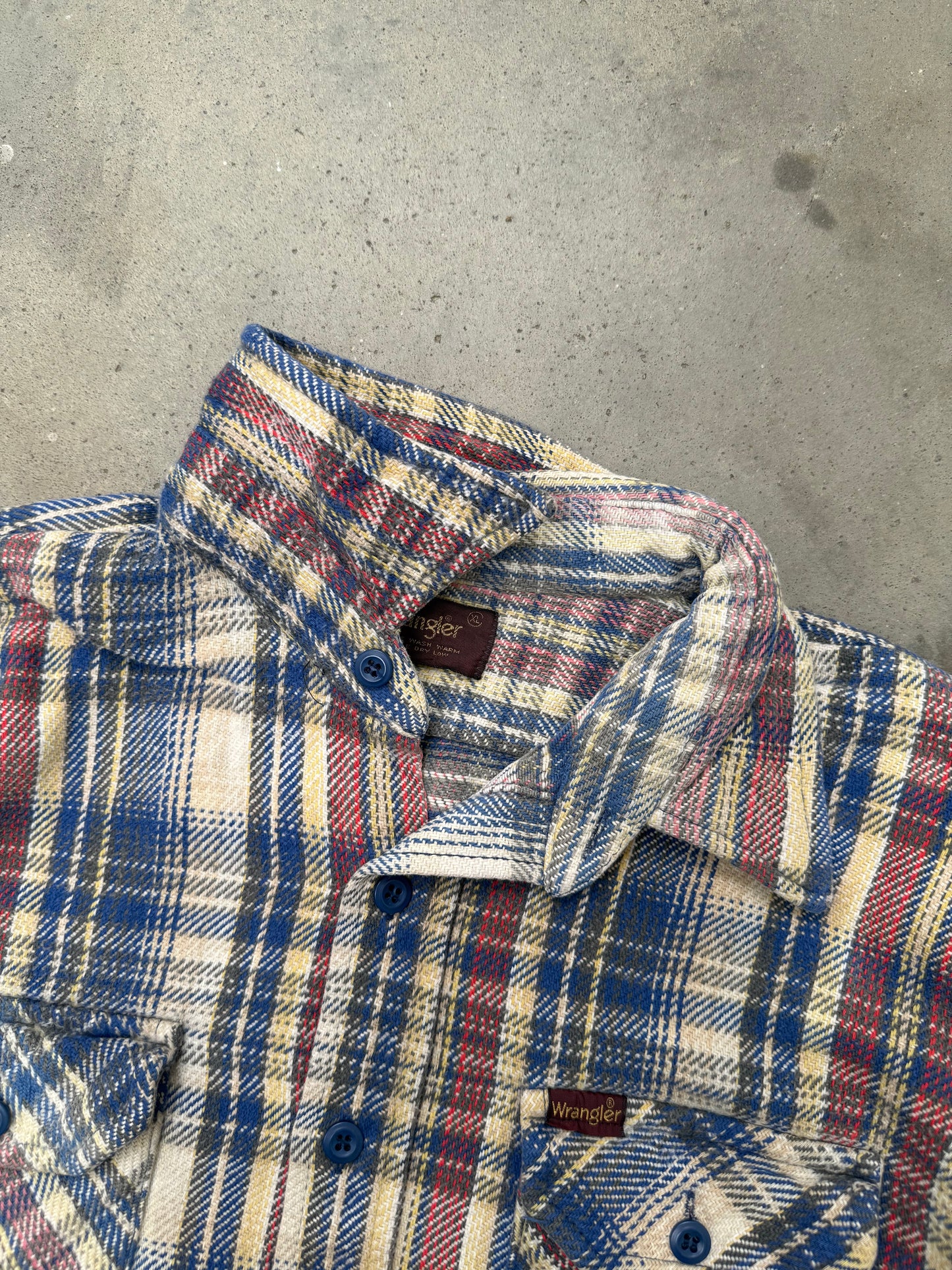 1980s Wrangler Sun Faded Cotton Flannel - L
