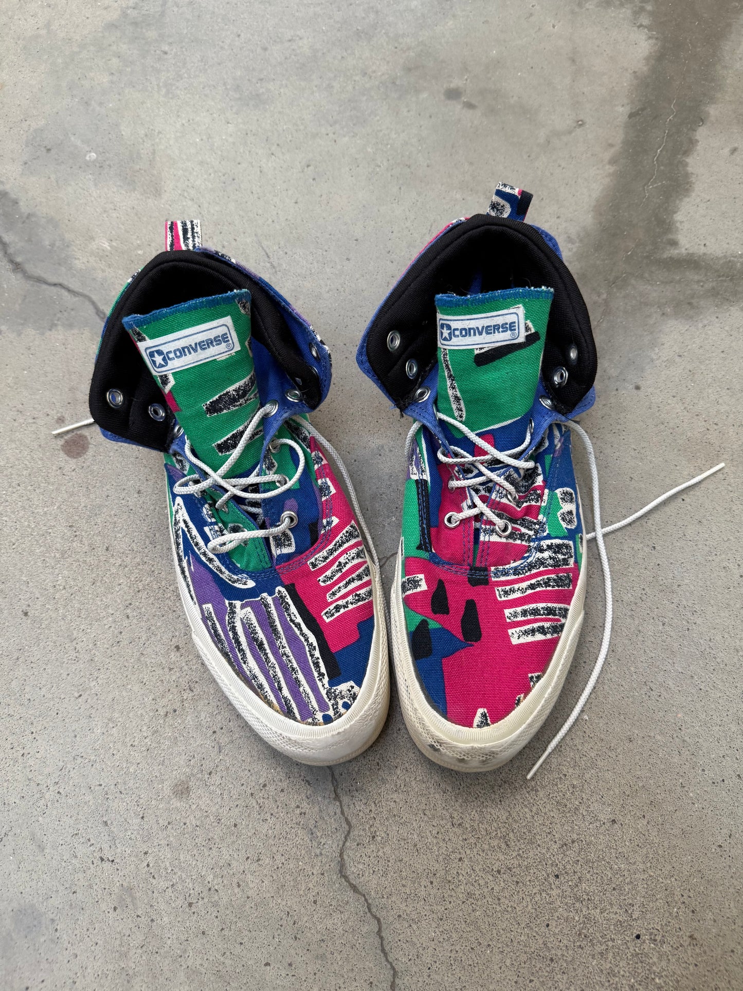 1980s Converse Skid Grid High Top Shoes - 10
