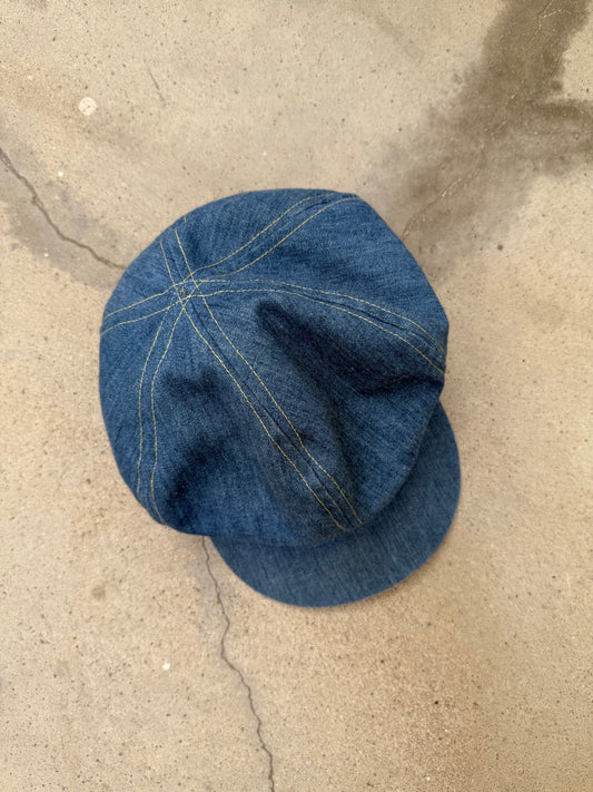 1970s Denim Newsboy Hat - S
